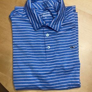 Vineyard Vines Men’s Medium Polo pink/blue stripes